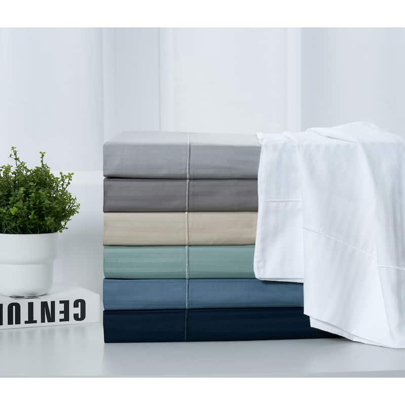 Kathy Ireland 500 Thread Count Damask Stripe Sheet Set with Optifit
