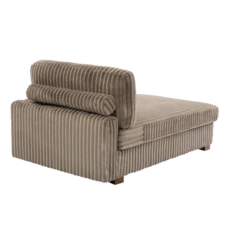 Plush Corduroy Chaise Armchair Modular Lounge Sectional Corner Sofa