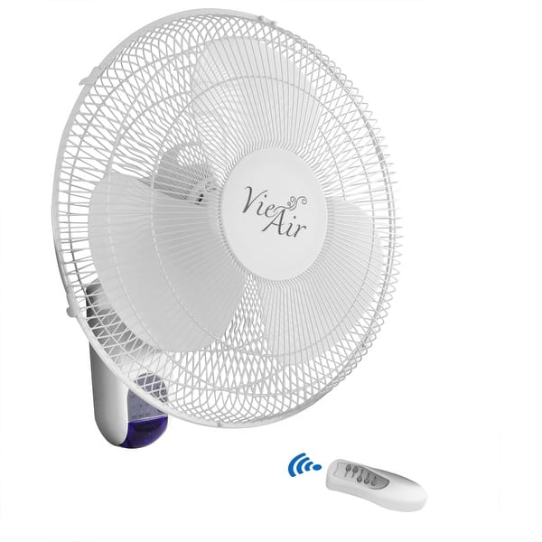 Shop Vie Air 16 Plastic Wall Fan With Remote Control White On Sale Overstock 25561526