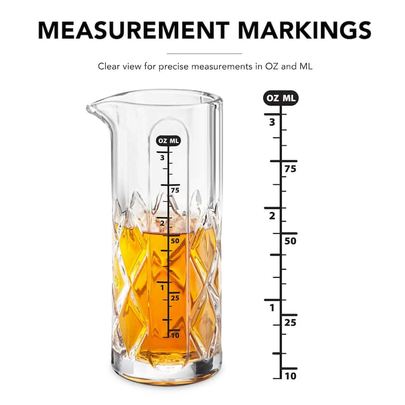Final Touch Glass Yarai Measuring Jigger for Liquor - 3.4 Oz