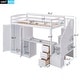 preview thumbnail 5 of 7, Multifunctional Twin Loft Bed with Desk, Wardrobe, and Storage Stairs - White