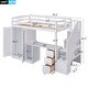 preview thumbnail 23 of 34, Twin Loft Bed with Wardrobe, Desk, Drawers, Cabinet, and Staircase, Grey