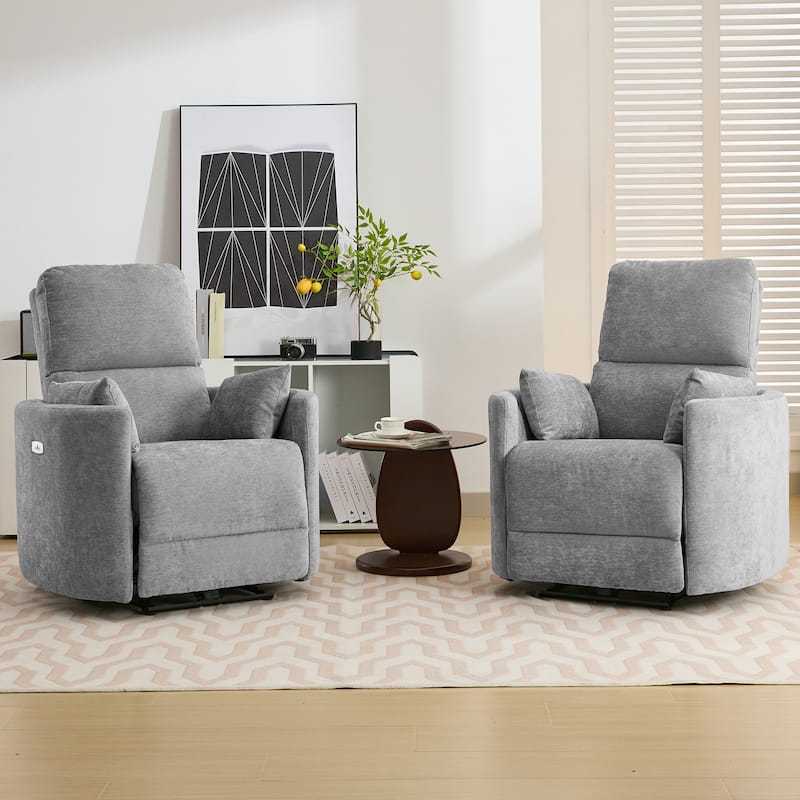 Chenille Power Recliner, 3-position Reclining Chair