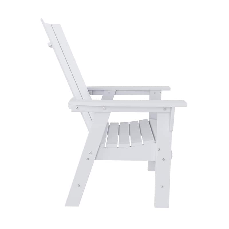 Polytrends Shoreside Hdpe All Weather Outdoor Patio Adirondack Dining Chair (1PC)