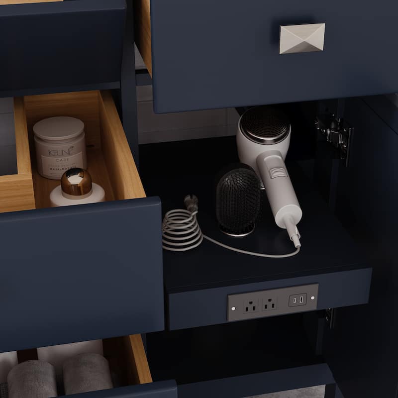 Eviva Artemis Bathroom Vanity with White Engineered Stone Countertop and Undermount Porcelain Sink