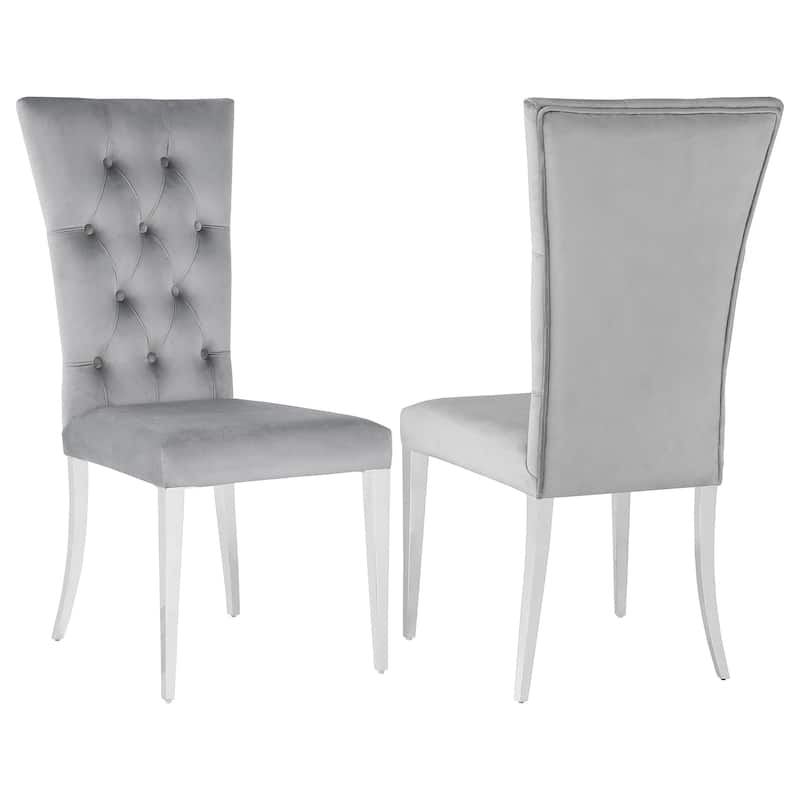 Kerwin Velvet Upholstered Dining Side Chair (Set of 2) - Grey