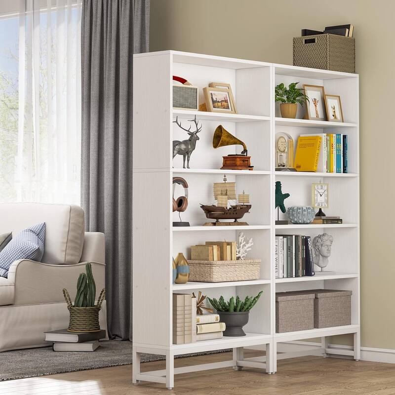 71-Inch Tall Bookcase, Heavy Duty Free-Standing Library Bookshelf with 5-Tier Shelves for Living Room