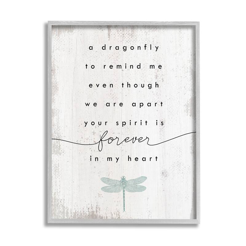 Stupell Dragonfly to Remind Me Grieving Inspirational Insect Phrase Framed Wall Art, Design by Daphne Polselli - Black