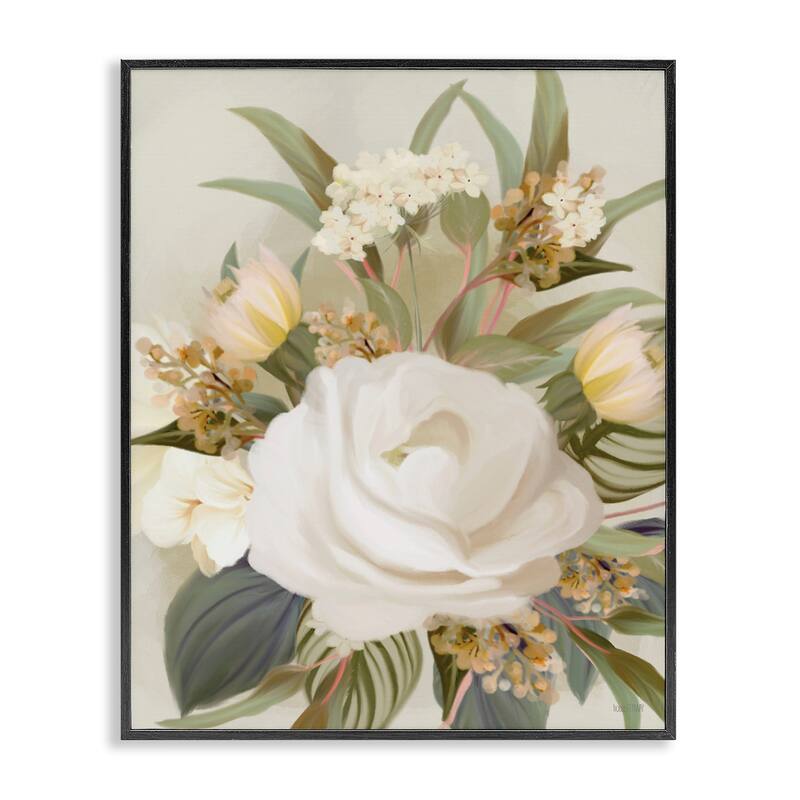 Stupell Charming Soft Rose Bundle Framed Giclee Art Design By House Fenway - 24 x 30 - Black
