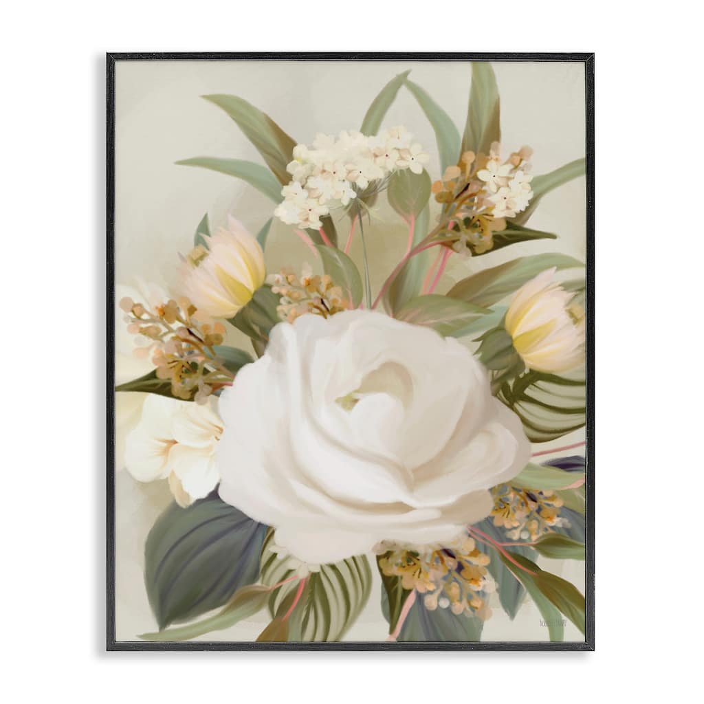 Stupell Charming Soft Rose Bundle Framed Giclee Art Design By House Fenway