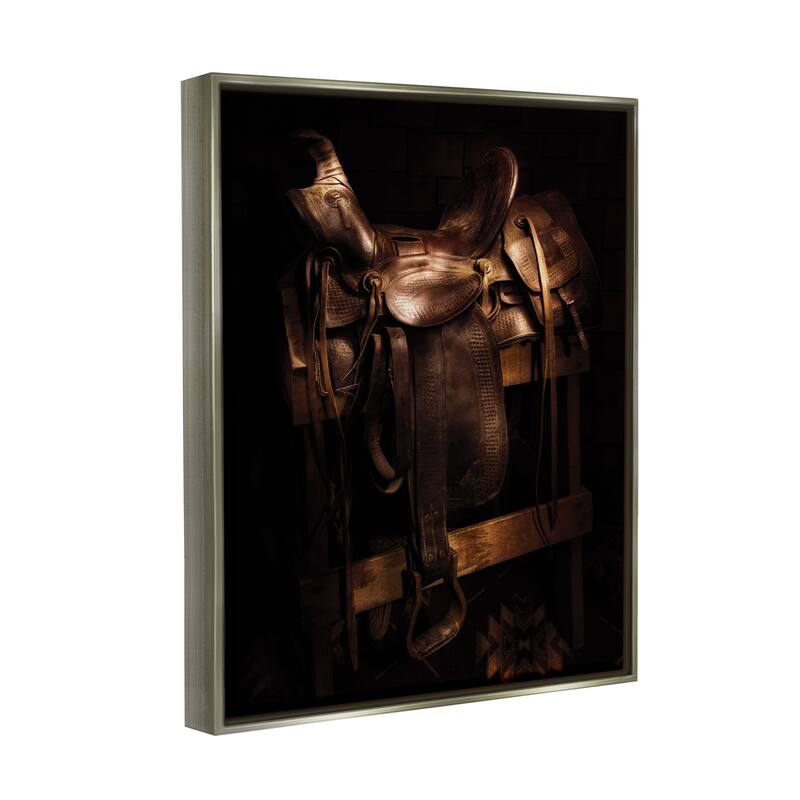 Stupell Vintage Saddle Photography Framed Floater Canvas Wall Art Design by PBurchettePhoto