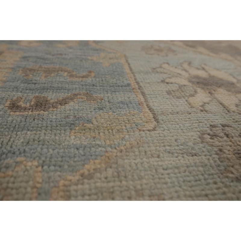 Vegetable Dye Grey Oushak Turkish Area Rug Hand-Knotted Wool Carpet - 6'0"x 8'9"