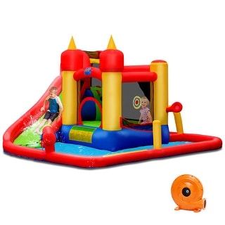 Costway Inflatable Water Slide Jumping Bounce House Bouncy Splash Pool