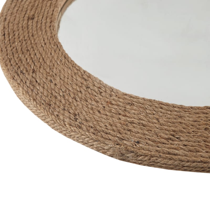 Madison Park Cove Natural Jute Rope Round Wall Mirror 26"