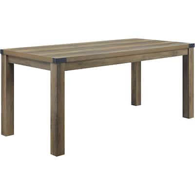 ACME Abiram Dining Table in Rustic Oak Finish