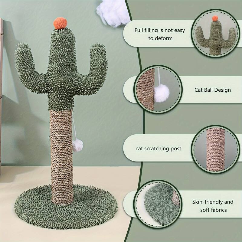 Anmytek Durable Cactus Cat Scratcher - Christmas Gift, Promotes Claw Health & Interactive Play