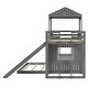 preview thumbnail 6 of 47, Playhouse-inspired Style Twin Over Full Wooden Bunk Bed,Loft Bed with Playhouse,Farmhouse, Ladder, Slide and Guardrails