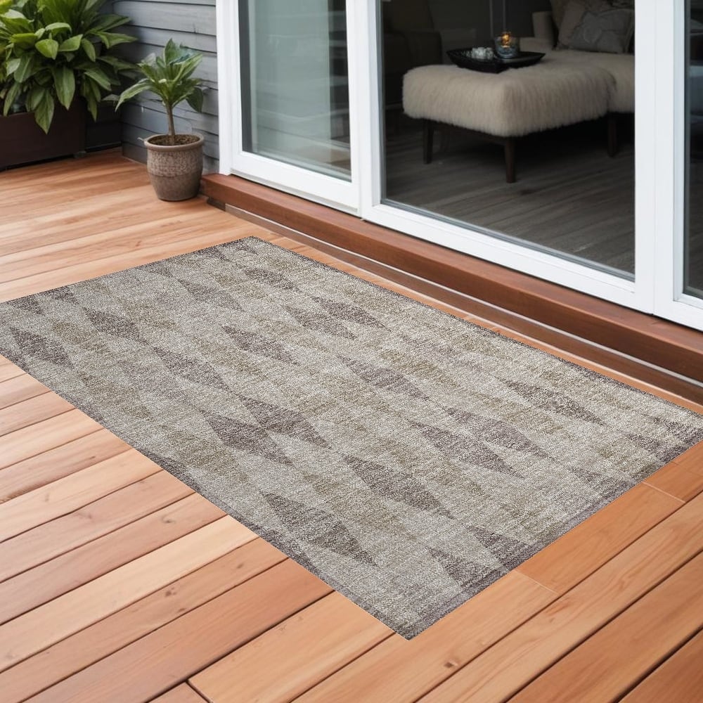 Hamo Stylish Geometric Weather Resistant Versatile Elegance Outdoor Rug