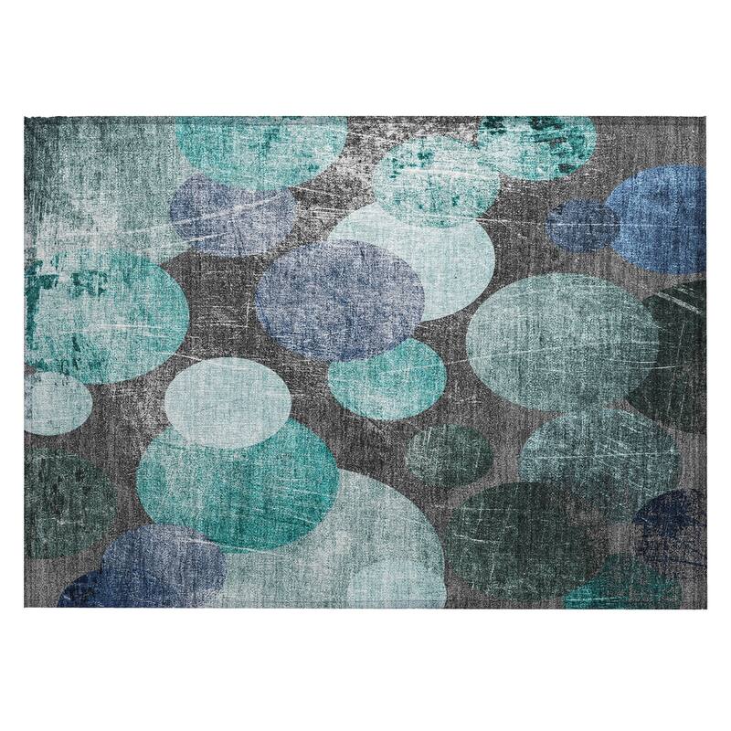 Allulo Contemporary Abstract Weather Resistant Timeless Fusion Runner Outdoor Rug