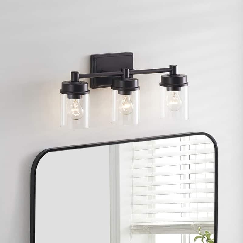KAWOTI 3-light Modern Bathroom Vanity Light with Clear Glass