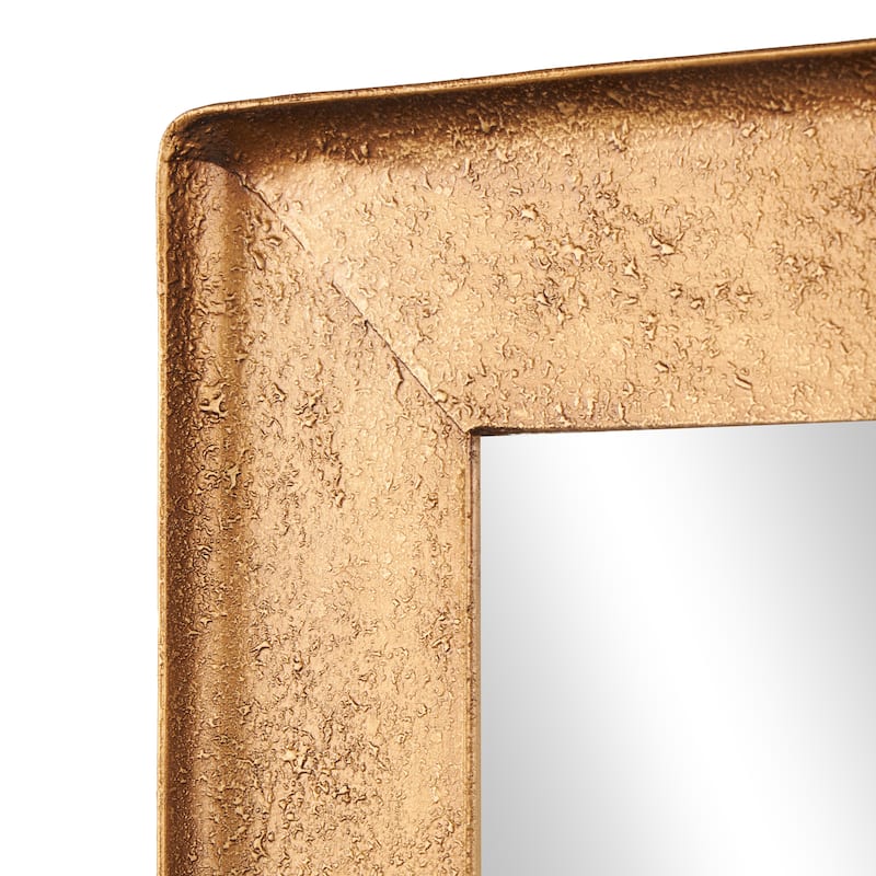 Metal Wall Mirror with Textured Frame - Gold - Roche River Decor