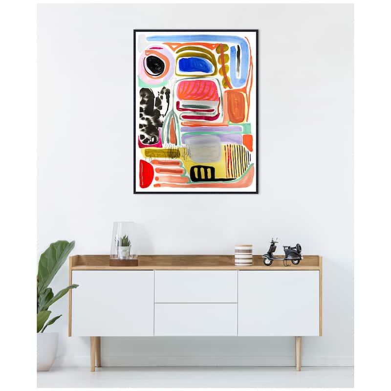 Kate and Laurel Sylvie Abstract 09 Framed Canvas by Emma Daisy
