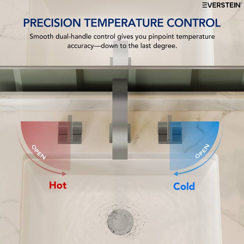 High-Arc Widespread Bathroom Sink Faucet, Double Handle 3-Hole Bathroom Faucet