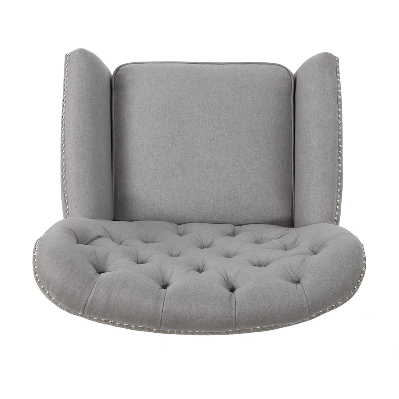 Roomfitters Modern Fabric Push Back Recliner, Comfortable Lounge Chair for Living Room, Bedroom