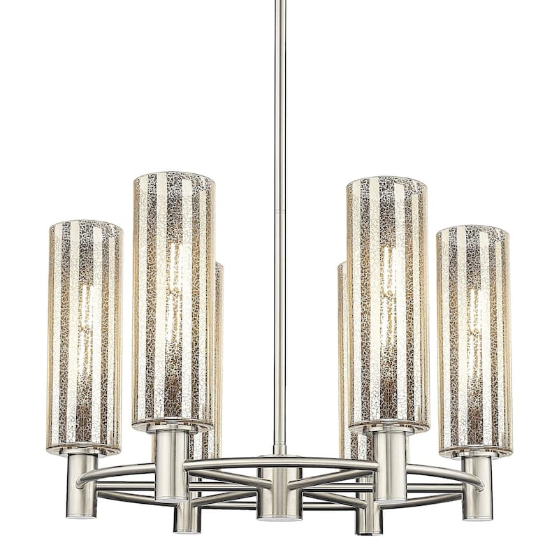 Innovations Lighting 434-6CR-15-24 Crown Point Chandelier Crown Point - Polished Nickel / Mercury