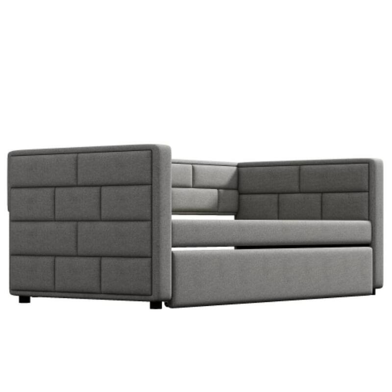 Twin Size Daybed with Trundle in Gray