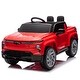 preview thumbnail 63 of 77, Licensed 24V Kids Chevrolet Silverado EV Ride-On Car with Four-Wheel Suspension, Bluetooth, Music, Remote Control, and LED Light