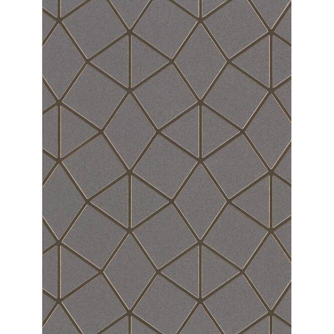 Brewster Albion Taupe Geometric Wallpaper - 20.5in x 396in x 0.025in