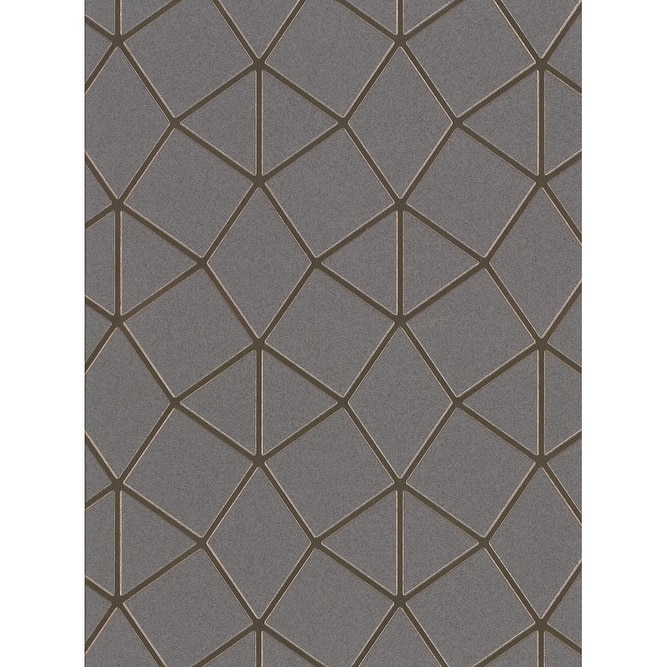 Brewster Albion Taupe Geometric Wallpaper - 20.5in x 396in x 0.025in