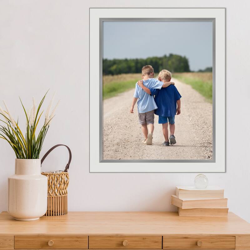 Eva Black Silver Narrow Framed Picture Frame, Photo Frame