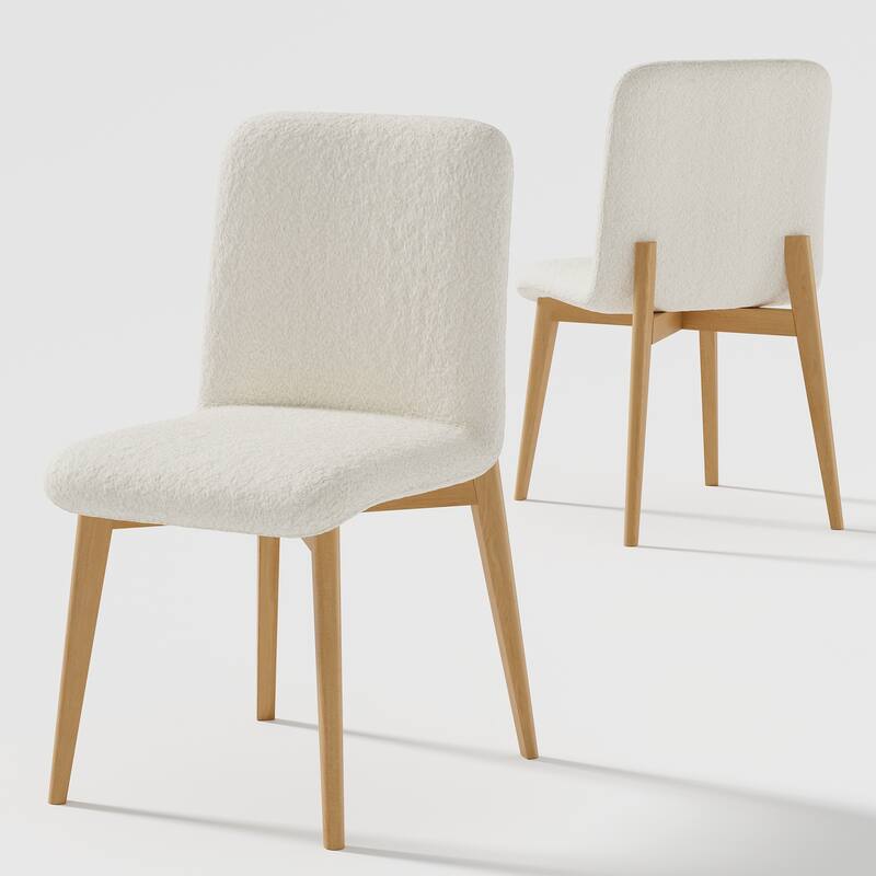 Lumioca Vivica Upholstered Modern Dining Chairs Set of 2 - White 4