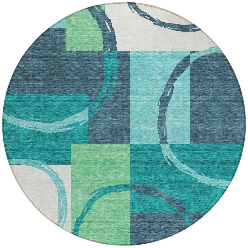 HomeRoots Geometric Modern Rectangle Outdoor Rug