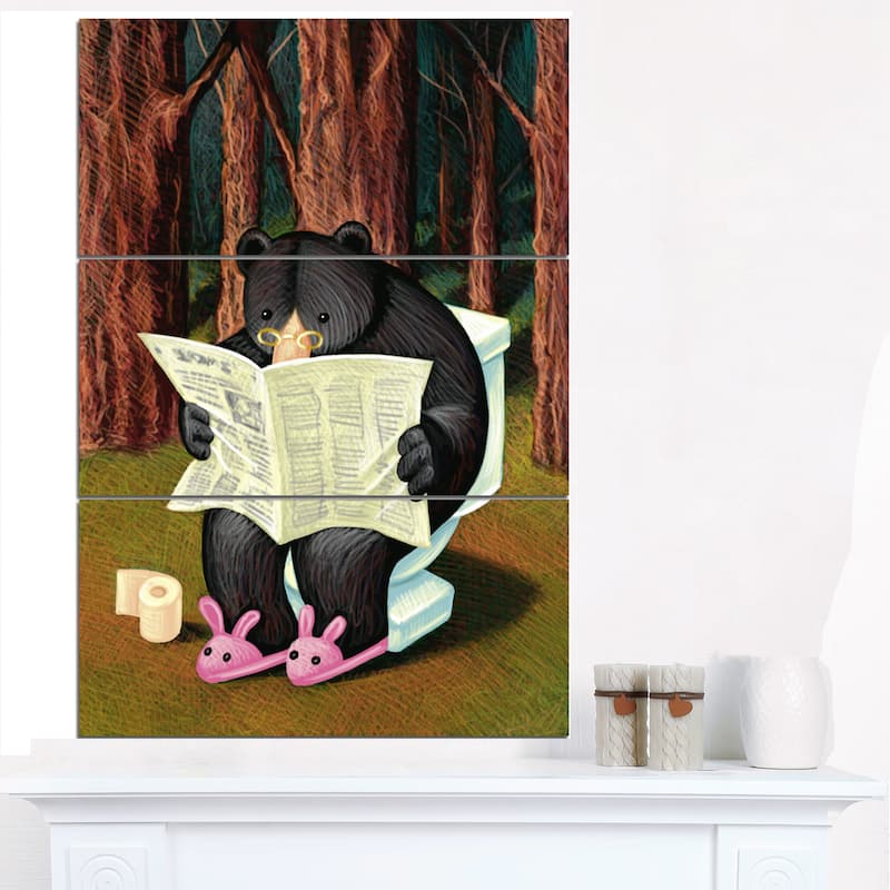 Bear in the Woods - Animal Digital Art Canvas Print