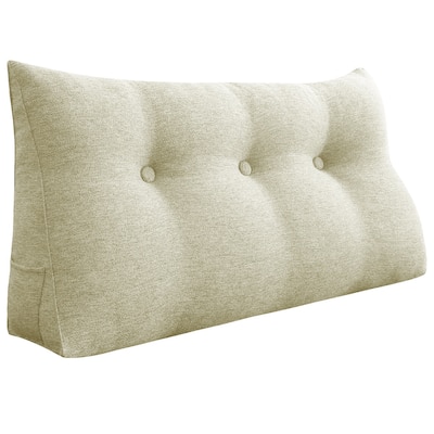 WOWMAX Bed Wedge Pillow Bolster Large Backrest Support Off White Full Size