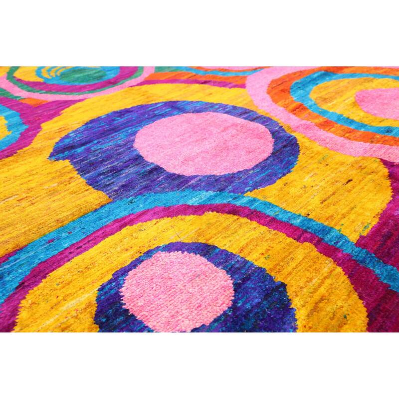 ECARPETGALLERY Hand-knotted Opulence Multi Color Silk Rug - 4'11 x 7'3