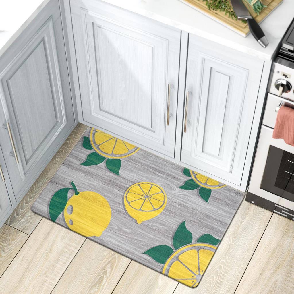 World Rug Gallery Lemon Pattern Anti Fatigue Standing Mat