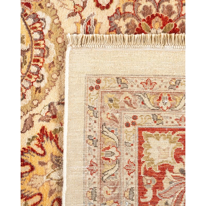 Overton Hand Knotted Wool Vintage Inspired Traditional Mogul Ivory Area Rug - 9 x 12