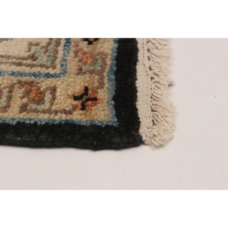 ECARPETGALLERY Hand-knotted Jules Serapi Black Wool Rug - 5'11 x 8'10