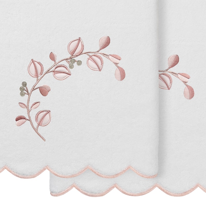 Authentic Hotel and Spa 100% Turkish Cotton WILD BRANCH Scallop Embellished Towel Collection