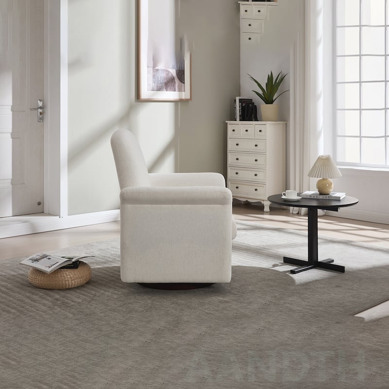 Swivel Linen Barrel ArmChair