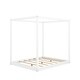 preview thumbnail 6 of 7, Queen Size Canopy Platform Kids Bed with Support Legs, Modern Pine Wood Frame, Sturdy Slats & Customizable Canopy Design, White