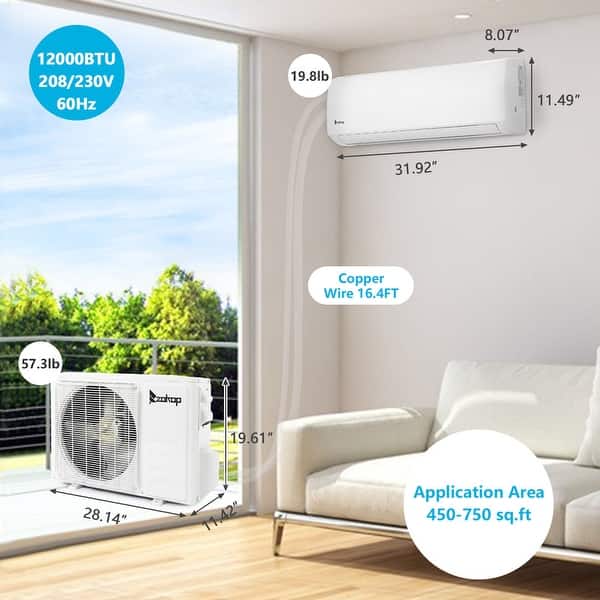 Keystone 12,000 BTU Wall Mounted AC Unit And Dehumidifier