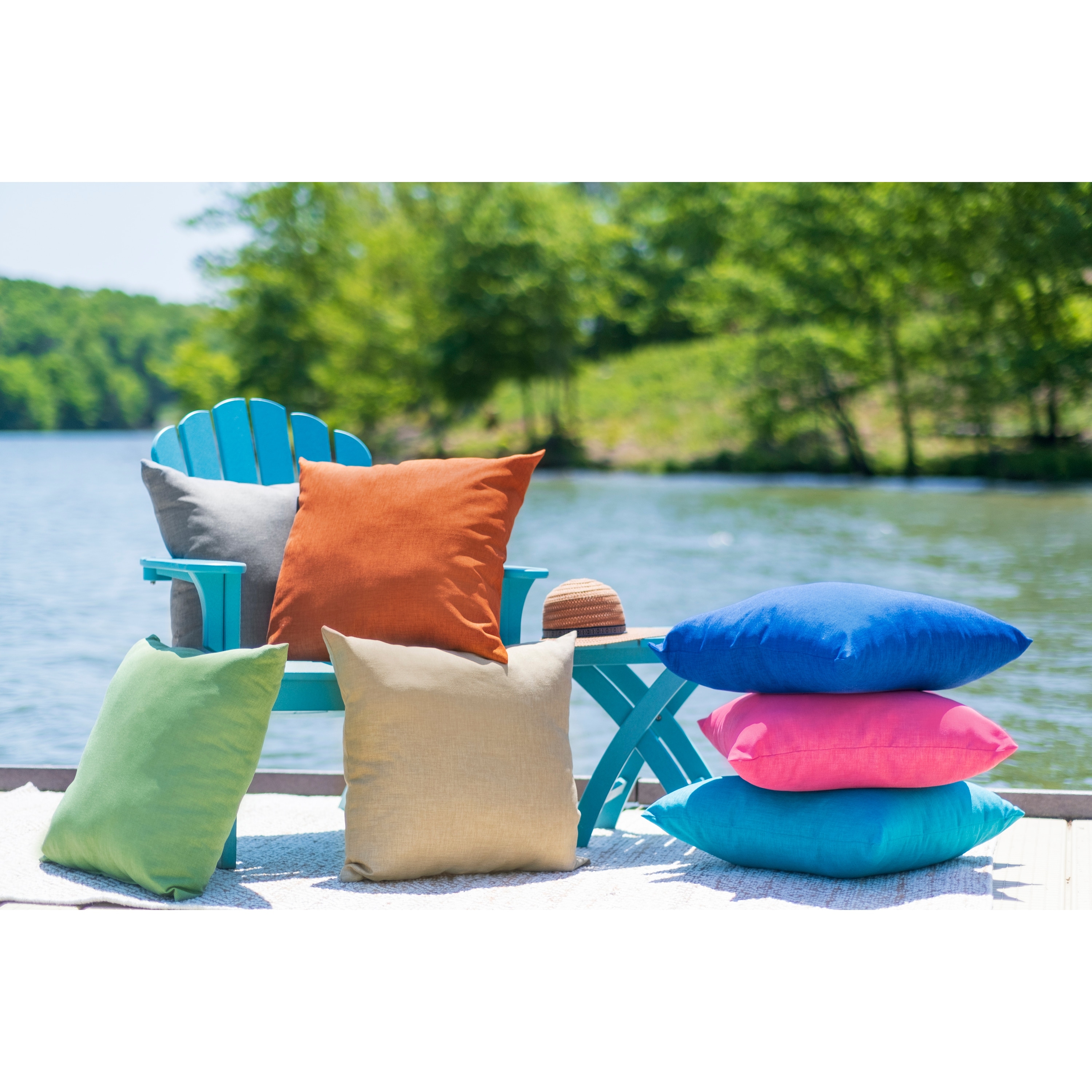 Solid color outdoor pillows cheap