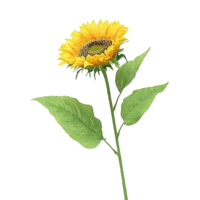 Set of 3 Deluxe Artificial Sunflower Stem 29.5in - 29.5" L x 6" W x 6" DP