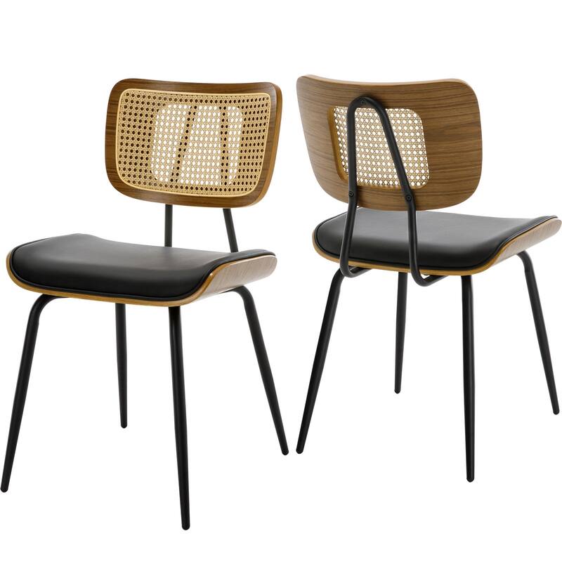 Faux Leather Upholstered Dining Chairs Set of 2/4 - 33.5" H x 17.5" W x 23" D