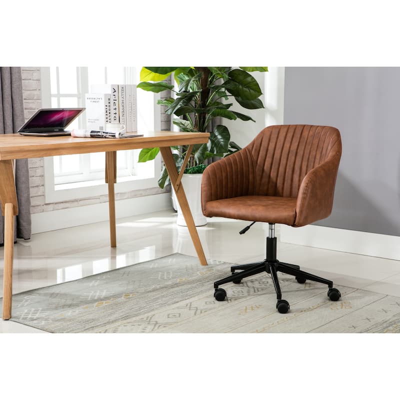Porthos Home Madison Office Desk Chair, Tufted PU Leather Upholstery